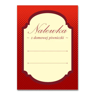 KPL. 16 ETYKIET SAMOPRZYLEPNYCH 65X90MM *NALEWKA - CZERWONA*