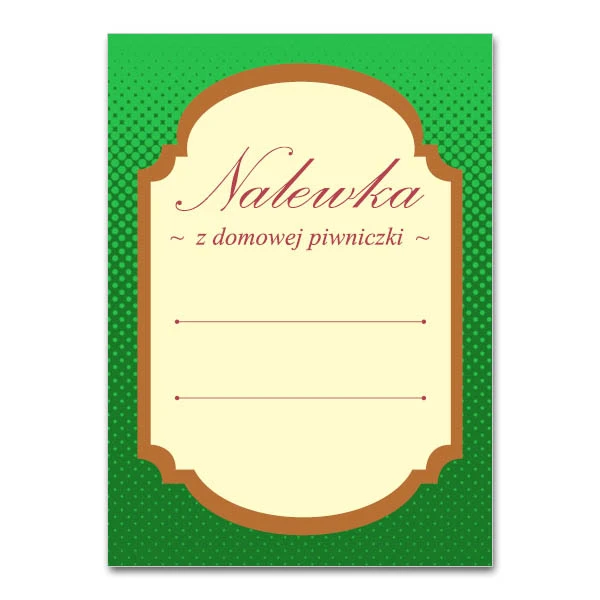 KPL. 16 ETYKIET SAMOPRZYLEPNYCH 65X90MM *NALEWKA - ZIELONA*