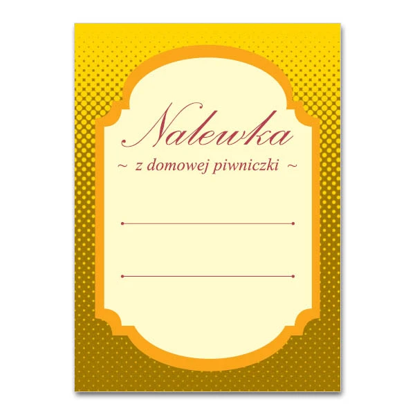 KPL. 16 ETYKIET SAMOPRZYLEPNYCH 65X90MM *NALEWKA - ŻÓŁTA*