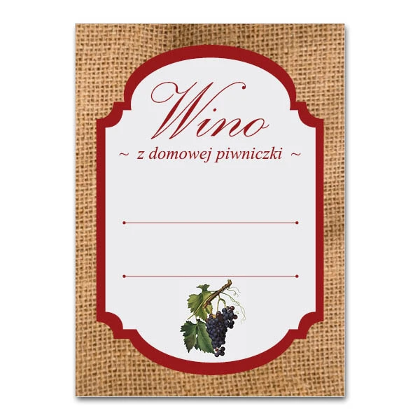 KPL. 16 ETYKIET SAMOPRZYLEPNYCH 65X90MM *WINO - WINOGRONO CIEMNE*