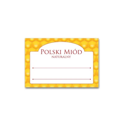 KPL. 36 ETYKIET SAMOPRZYLEPNYCH 60X40MM  *POLSKI MIÓD NATURALNY*