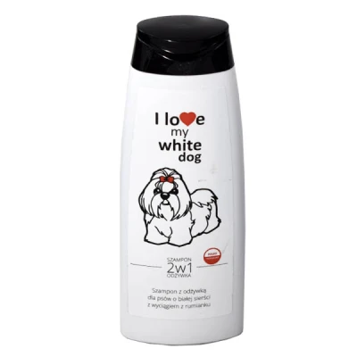 SZAMPON DLA PSA Z ODŻYWKĄ O BIAŁEJ SIERŚCI *LOVE WHITE* 2w1 250ML