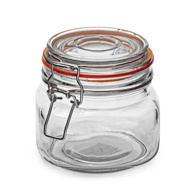 TG-SŁÓJ KWADRAT Z KLAMRĄ I GUMKĄ *0,5L* 620SF/24312