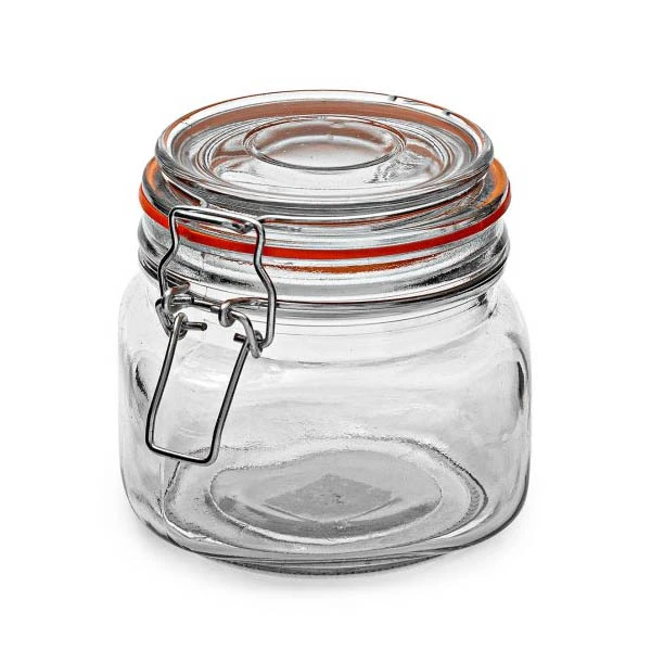 TG-SŁÓJ KWADRAT Z KLAMRĄ I GUMKĄ *0,5L* 620SF/24312