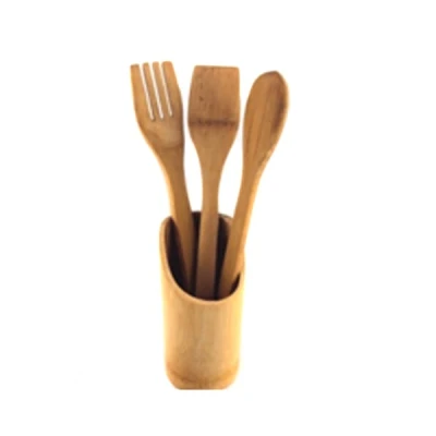 BM-PRZYBORY KUCHENNE W STOJAKU BAMBUS