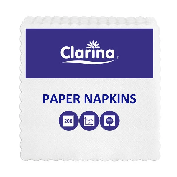 AKU-SERWETKA ZĄBKOWANA 15x15 '200 BIAŁE