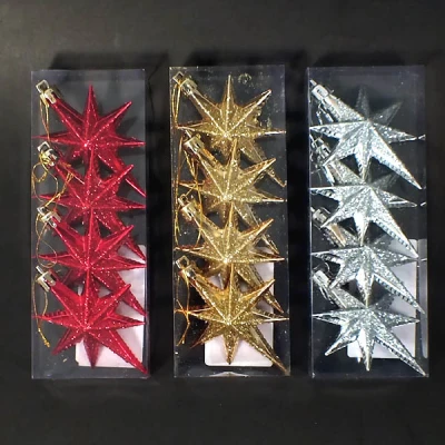 CH-KPL. 4 OZDÓB CHOINKOWYCH *GWIAZDKA* FI 10CM *BAI1147*