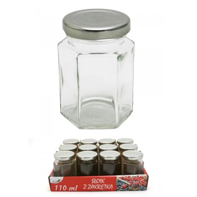 CH-SŁOIK 110ML SZEŚCIOKĄTNY Z ZAKRĘTKĄ 1516 /12/