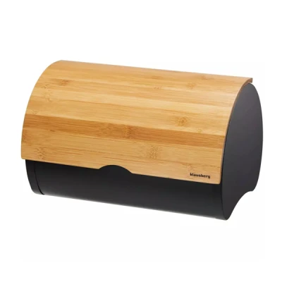 KH-7711 CHLEBAK METAL CZARNY/BAMBUS