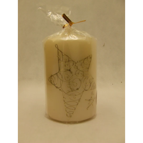 ADPAL-ŚWIECA KLUBOWA KL-3 *AŻUR GWIAZDA* MET.PERLA ECRU