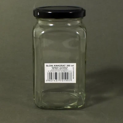 ADU-SŁOIK *KWADRAT* 380ML Z WIECZKIEM (3443)