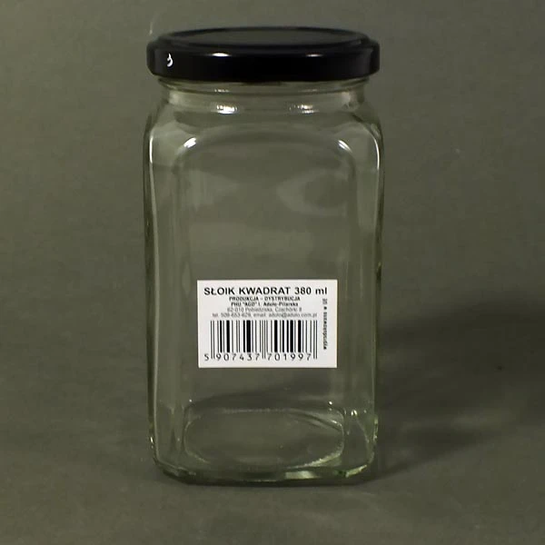 ADU-SŁOIK *KWADRAT* 380ML Z WIECZKIEM (3443)