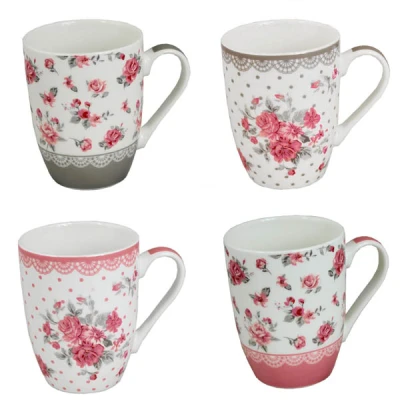 CH-KUBEK PORCELANOWY *FLOWERS* 345ML 8852