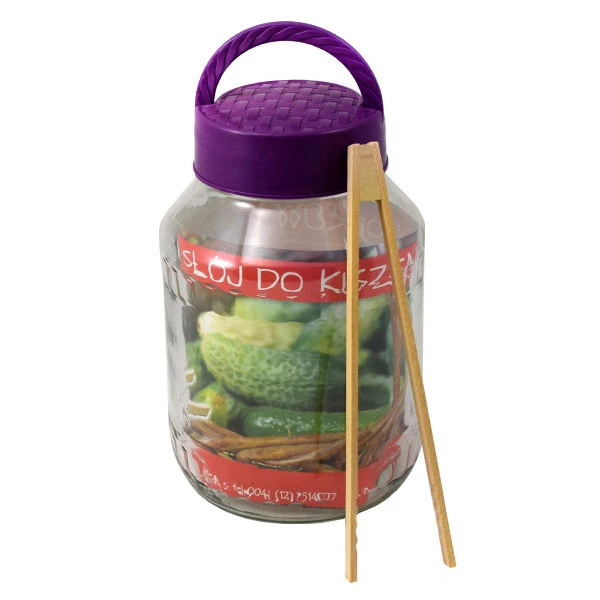 CH-SŁÓJ Z PLASTIKOWĄ POKRYWĄ 2,65L+SZCZYPCE 5180