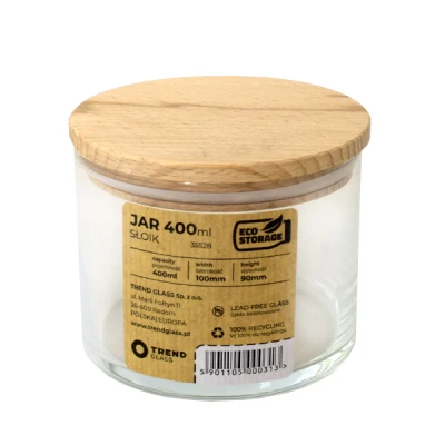 ECO STORAGE POJEMNIK Z DREWNIANĄ POKRYWĄ 400ML 35528