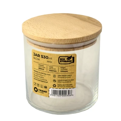 ECO STORAGE POJEMNIK Z DREWNIANĄ POKRYWĄ 530ML 35532