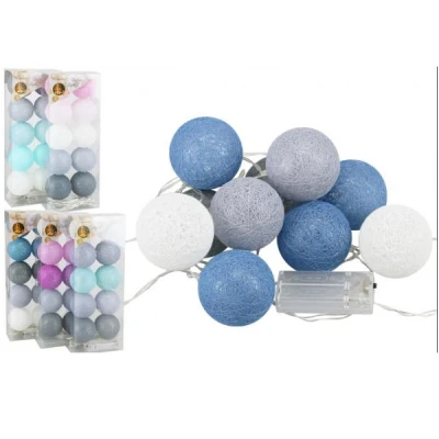 EM-LAMPKI *COTTON BALLS* 10 LED KOLOR MCL116