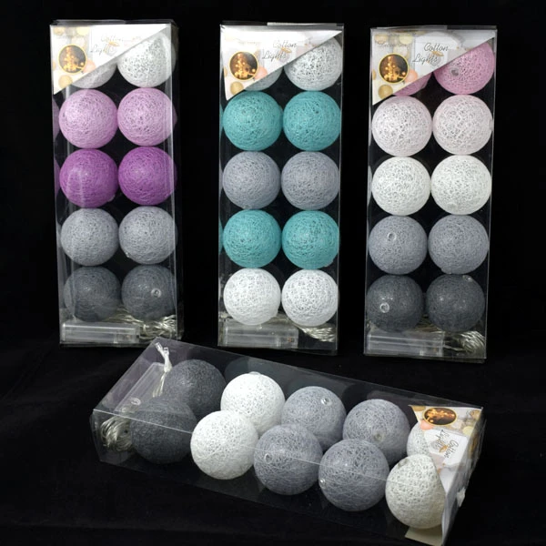 EM-LAMPKI *COTTON BALLS* 10 LED KOLOR MCL117