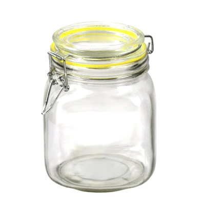 FENIKS-SŁÓJ SZKLANY KWADRATOWY Z KLIPSEM 11.5X15.5CM 1L