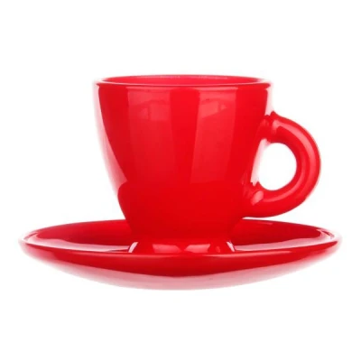 GLA-KPL. FILIŻANKA+SPODEK 85ML CZERWONA
