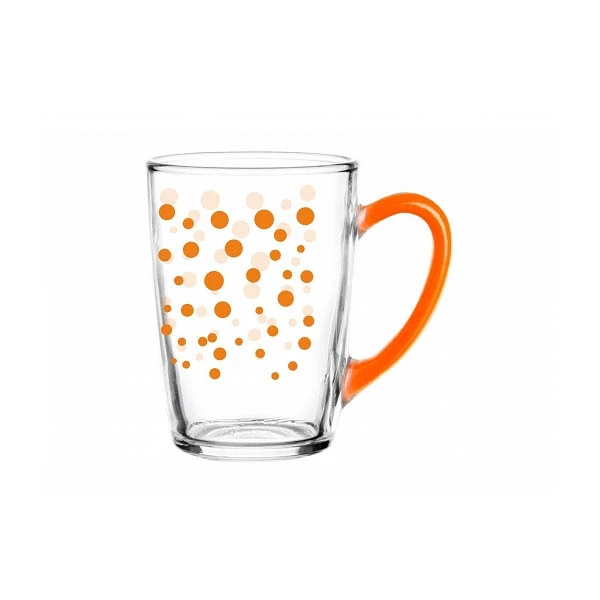 GLA-KUBEK LENA/ALA 300ML KROPKI+ UCHO POMARAŃCZ