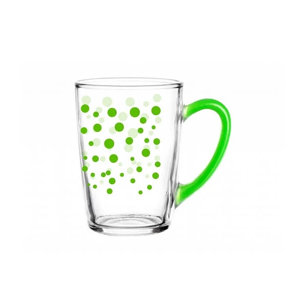 GLA-KUBEK LENA/ALA 300ML KROPKI+ UCHO ZIELONE