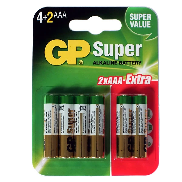 GP-KPL.4+2 BATERII SUPER ALKALINE AAA LR03 24A-U6