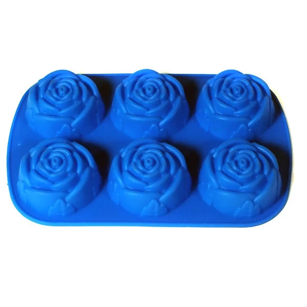 KH-4642 SILIKONOWA FOREMKA NA 6 MUFINEK RÓŻA