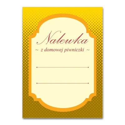KPL. 16 ETYKIET SAMOPRZYLEPNYCH 65X90MM *NALEWKA - ŻÓŁTA*