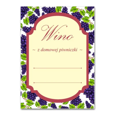 KPL. 16 ETYKIET SAMOPRZYLEPNYCH 65X90MM *WINO - WINOGRONO*