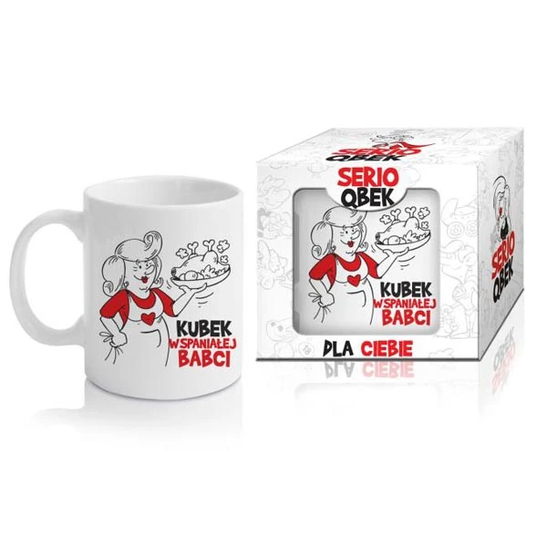 KUBEK PORCELANA *WSPANIAŁEJ BABCI*