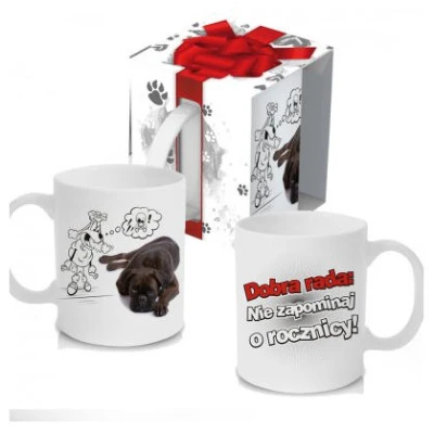 KUBEK PORCELANOWY ZWIERZAK *PIES-DOBRA RADA*