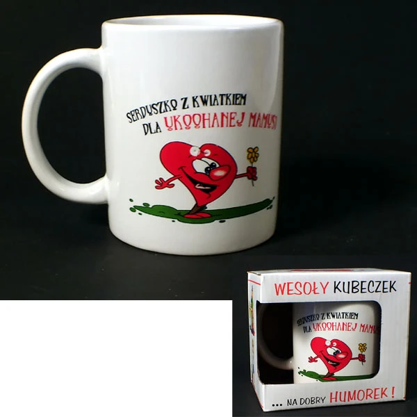 MMG-KUBEK CERAMICZNY *SERDUSZKO Z KWIATKIEM DLA MAMY*