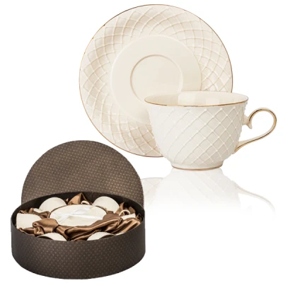 VER-KPL. FILIŻANEK+SPODEK 6+6  *AMBER*