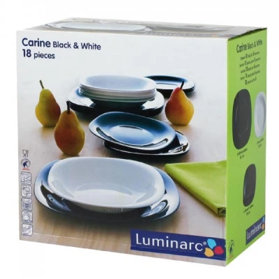 DAJ-KPL. 18EL. OBIADOWY *CARINE* BIAŁO-CZARNY 05009