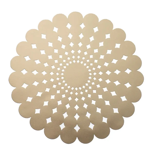 DAJ-MATA STOŁOWA 1SZT. PVC OKRĄGŁA ZŁOTA KWIAT 36425