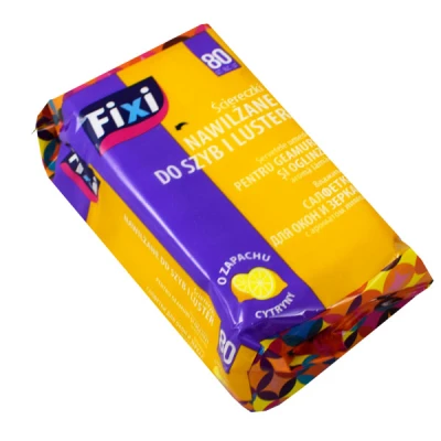 STE-KPL. 80 ŚCIERECZEK NAWILŻANYCH DO SZYB I LUSTER *ZAPACH CYTRYNY*