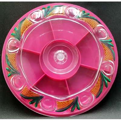 TALERZ OKRĄGŁY PLASTIK DEKOR