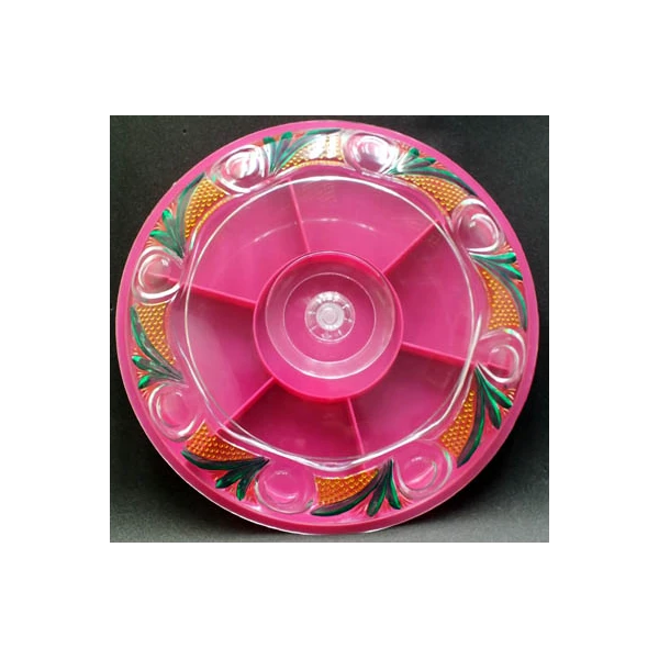 TALERZ OKRĄGŁY PLASTIK DEKOR