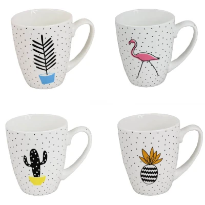 CH-KUBEK PORCELANOWY *KROPKI MIX* 410ML 8821