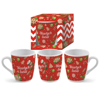 BG-KUBEK BARYŁKA CZERWONY *WESOŁYCH SWIĄT*