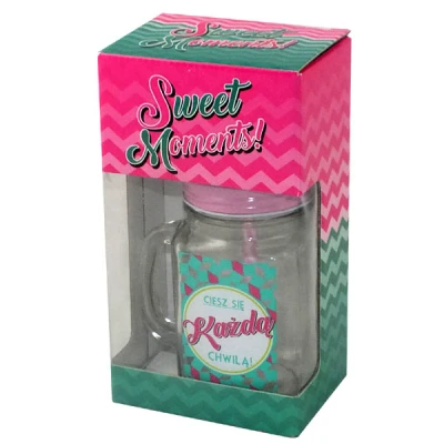 BG-SŁOIK Z RURKĄ 450ML *CIESZ SIĘ CHWILĄ*