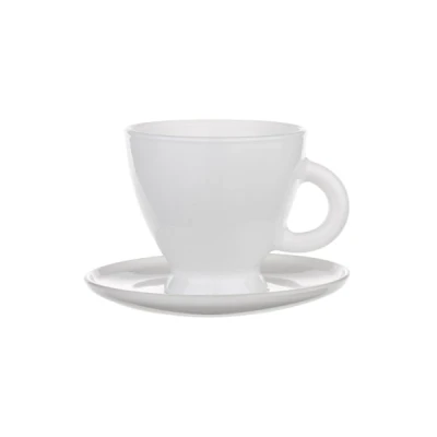 GLA-FILIŻANKA+SPODEK OWALNY BIAŁA ROM