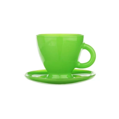 GLA-FILIŻANKA+SPODEK OWALNY ZIELONA ROM