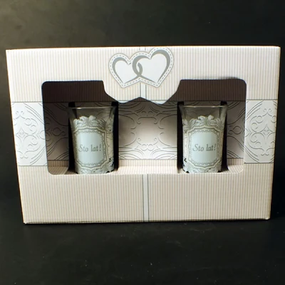 BG-ZESTAW 2 KIELISZKÓW WÓDKA ŚLUBNYCH *STO LAT*