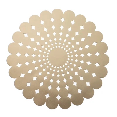 DAJ-MATA STOŁOWA 1SZT. PVC OKRĄGŁA ZŁOTA KWIAT 36425