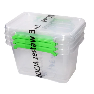ZESTAW POJEMNIKÓW 0,65L 3W1 Z ZIELONYMI KLIPSAMI 0012