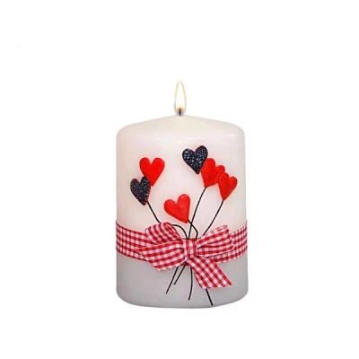 AD-ŚWIECA PIEŃKOWA 100/70 HEARTS MATOWA BIAŁY/JASNY POPIEL Kopia