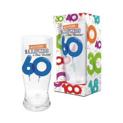 BG-SZKLANKA DO PIWA BALONIKI URODZINOWE *60*