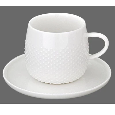 MONDEX-KPL. FILIŻANKA+SPODEK 120ML *KROPLE DESZCZU* LH3398-1/HTD4426